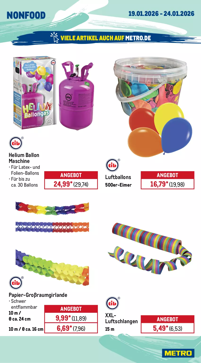 Aktueller Prospekt Metro - Wochen-Angebote - von 19.01 bis 24.01.2026 - strona 24 - produkty: angebot, ball, eimer, Girlande, lamm, Luftballon, Luftschlangen, Metro, papier, Ti