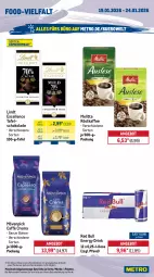 Gazetka promocyjna Metro - Wochen-Angebote - Gazetka - ważna od 24.01 do 24.01.2026 - strona 15 - produkty: angebot, bohne, bonduelle, caffè crema, corny, coupon, drink, duplo, eis, elle, energy drink, ferrero, flasche, Gemüsekonserve, getränk, getränke, heinz, kaffee, ketchup, Kinder, Konserven, lindt, melitta, Metro, mövenpick, müsli, Palette, red bull, reis, riegel, röstkaffee, schoko, schokolade, tafelschokolade, Ti, tomato ketchup