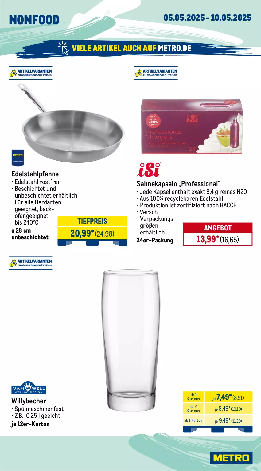 Aktueller Prospekt Metro - Wochen-Angebote Gastro - von 05.05 bis 10.05.2025 - strona 17 - produkty: ACC, angebot, backofen, Becher, edelstahl, eis, elle, fritteuse, herdarten, Metro, Ofen, pfanne, reis, sahne, spülmaschinen, teller, thermostat, Ti, tiefpreis