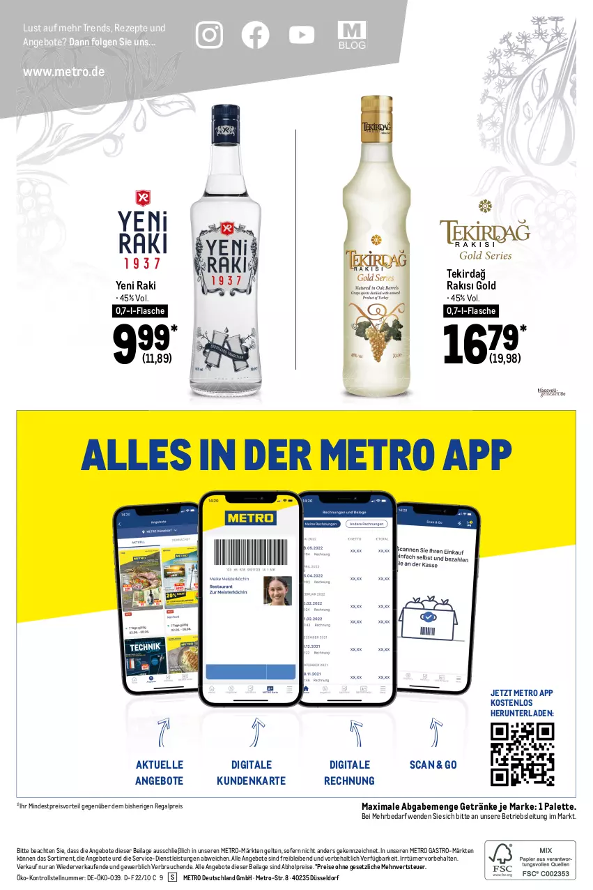 Aktueller Prospekt Metro - Starke Marken - von 20.10 bis 02.11.2022 - strona 8 - produkty: abholpreise, angebot, angebote, eis, elle, flasche, getränk, getränke, ilag, LG, Metro, metro gastro, Palette, preisvorteil, Rauch, regal, reis, rezept, rezepte, rwe, Ti, yeni raki