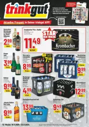 Gazetka promocyjna Trinkgut - Prospekte - Gazetka - ważna od 23.11 do 23.11.2024 - strona 1 - produkty: Alwa, angebot, angebote, burger, cola, elle, flasche, gerolsteine, gerolsteiner, Glühwein, hasseröder, johnnie walker, krombache, krombacher, krombacher pils, limo, limonade, limonaden, mineralwasser, mumm, pils, radler, sekt, smartphone, steiner, Ti, vita, Vita C, wasser, wein