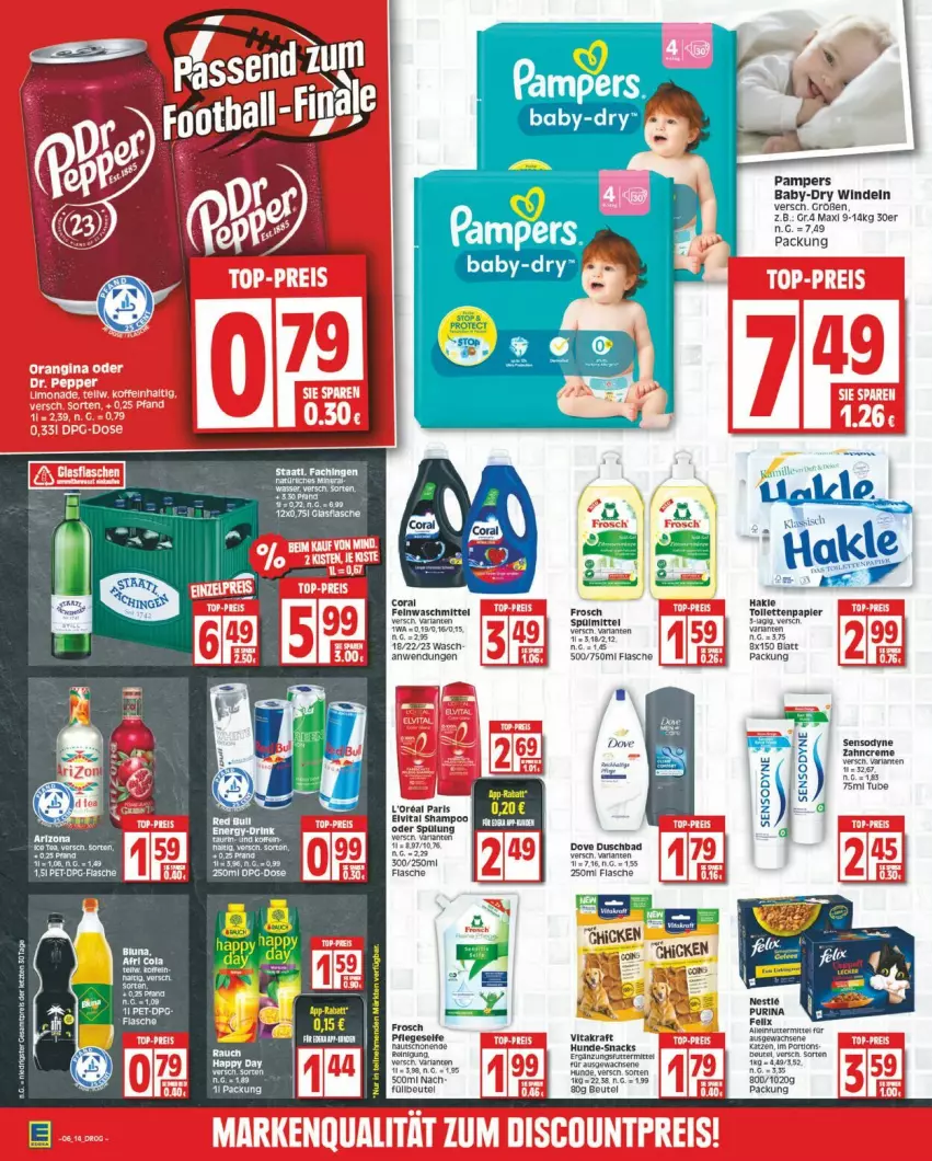 Aktueller Prospekt Edeka - Prospekte - von 05.02 bis 10.02.2024 - strona 14 - produkty: arla, baby-dry, Bad, beutel, creme, dove, duschbad, flasche, Happy Day, l'oreal, pampers, Reinigung, shampoo, varta, windeln, zahncreme