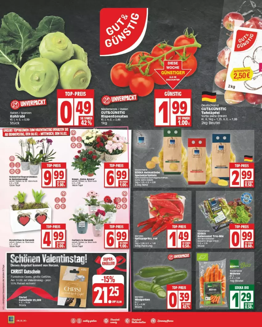 Aktueller Prospekt Edeka - Prospekte - von 05.02 bis 10.02.2024 - strona 2 - produkty: ball, eis, gutschein, reis, Ti, top-preis, uhr