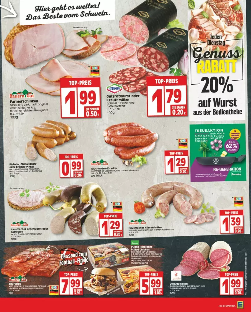 Aktueller Prospekt Edeka - Prospekte - von 05.02 bis 10.02.2024 - strona 5 - produkty: brot, burger, eis, farmerschinken, fleisch, gin, Hausmacher, honig, knacker, kräuter, leberwurst, mac, nuss, Rauch, rezept, Rotwurst, saft, schinken, tee, Ti, wurst