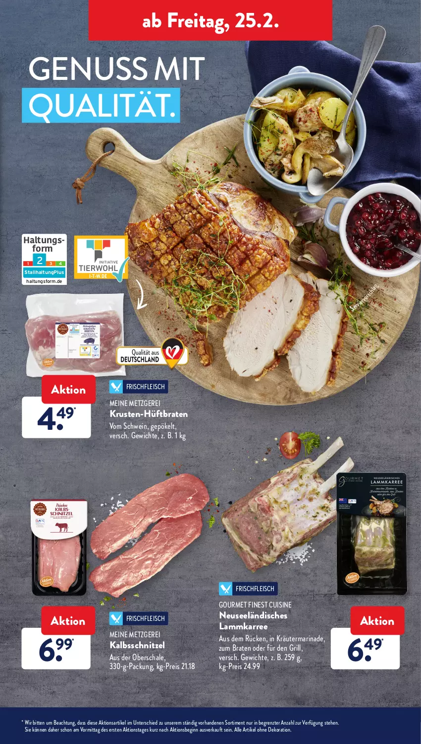 Aktueller Prospekt AldiSud - ALDI Aktuell - von 12.02 bis 26.02.2022 - strona 27 - produkty: alle artikel ohne dekoration, braten, dekoration, eis, fleisch, gin, grill, Hüftbraten, kalbsschnitzel, kräuter, lamm, marinade, nuss, reis, Schal, Schale, schnitzel, schwein, Ti, wein, ZTE