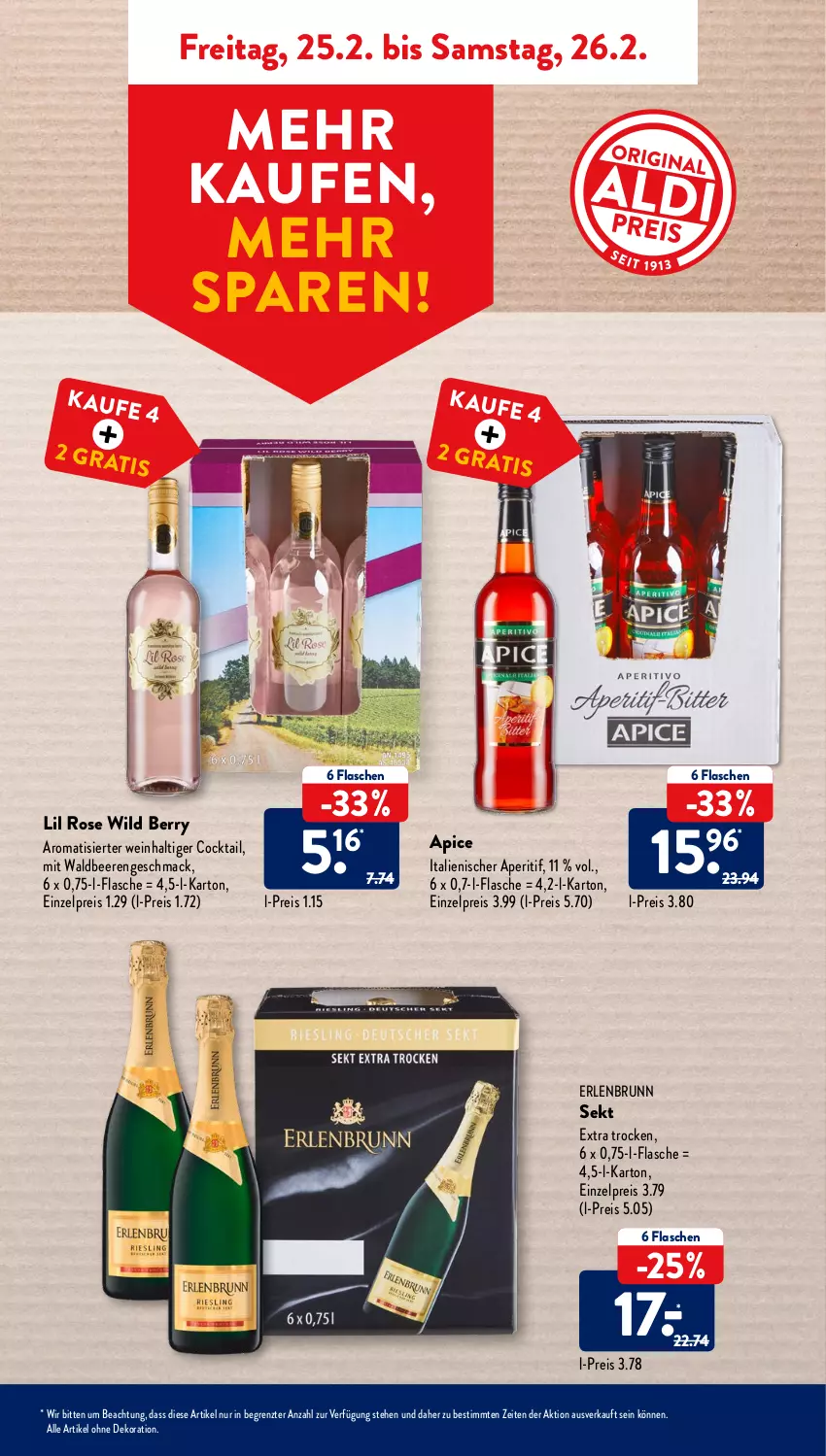 Aktueller Prospekt AldiSud - ALDI Aktuell - von 12.02 bis 26.02.2022 - strona 31 - produkty: alle artikel ohne dekoration, aperitif, beere, beeren, cocktail, dekoration, eis, flasche, mac, reis, sekt, Ti, wein, Wild, wild berry, ZTE