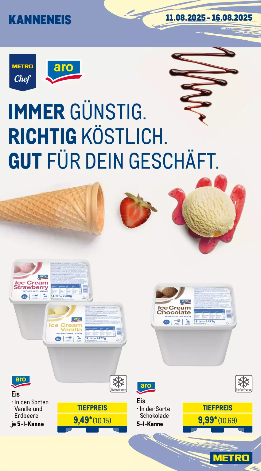 Aktueller Prospekt Metro - Wochen-Angebote Gastro - von 11.08 bis 16.08.2025 - strona 12 - produkty: beere, bourbon, bourbon vanille, creme, eis, eiscreme, erdbeere, früchte, nuss, reis, rezept, sahne, schoko, schokolade, Ti, tiefpreis, vanille, walnuss