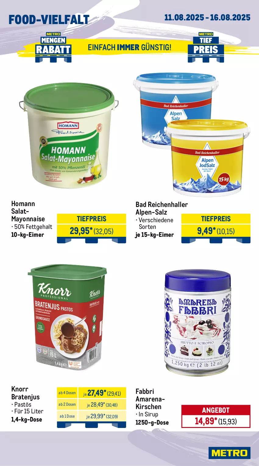 Aktueller Prospekt Metro - Wochen-Angebote Gastro - von 11.08 bis 16.08.2025 - strona 14 - produkty: Amarenakirschen, amicelli, angebot, Bad, bohne, braten, coca-cola, cola, eimer, eis, espresso, flasche, frucht, fruchtsaft, getränk, getränke, Happy Day, haselnuss, homann, kirsch, kirsche, kirschen, knorr, lavazza, mayonnaise, nuss, Palette, Rauch, reis, saft, salat, salz, sirup, Ti, tiefpreis, Yo