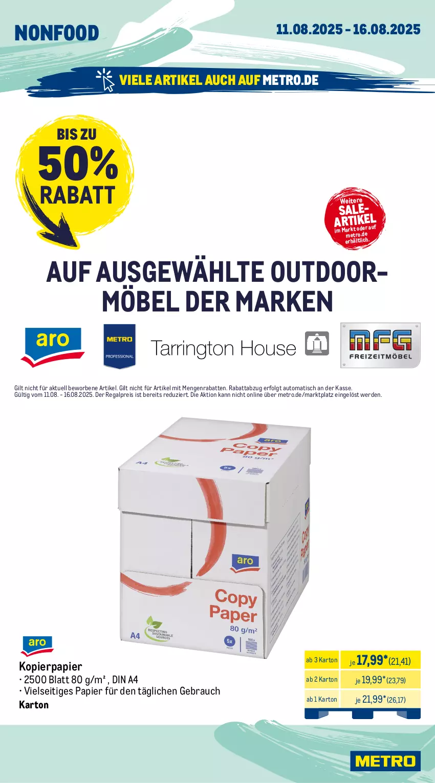 Aktueller Prospekt Metro - Wochen-Angebote Gastro - von 11.08 bis 16.08.2025 - strona 20 - produkty: auto, din a4, eis, erde, kopierpapier, LG, Metro, möbel, papier, Rauch, regal, reis, Ti, tisch