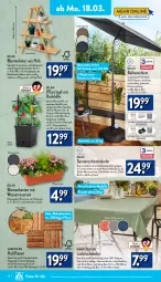 Gazetka promocyjna Aldi Nord - Von Montag - Gazetka - ważna od 23.03 do 23.03.2024 - strona 14 - produkty: aldi, Bau, blume, blumen, chili, decke, dell, elle, Germ, gin, Holz, lack, lebensmittel, messer, Mode, natur, paprika, pflanze, pflanzen, Pflanztopf, regal, Ria, schirme, schirmständer, sonnenschirm, Ti, tisch, tischdecke, tomate, tomaten, topf, uv-schutz, wasser, ZTE