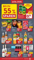 Gazetka promocyjna Aldi Nord - Von Montag - Gazetka - ważna od 23.03 do 23.03.2024 - strona 31 - produkty: alkohol, apfel, beutel, bier, Birnen, cola, d'oro, dip, eis, elle, erfrischungsgetränk, flasche, frucht, fruchtsaft, getränk, getränke, gin, gösser, LG, natur, orange, ouzo, ouzo 12, radler, reis, saft, säfte, snack, snacks, Sun Snacks, tee, teller, Ti, tortilla, tortillas, volvic, ZTE, zucker