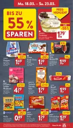 Gazetka promocyjna Aldi Nord - Von Montag - Gazetka - ważna od 23.03 do 23.03.2024 - strona 7 - produkty: beutel, biscoff, biscotto, choco fresh, cremissimo, danone, Dany, eis, elle, erdnuss, ferrero, gin, haribo, karamell, keks, kekse, Kinder, Kinder Choco fresh, knoppers, kuchen, langnese, langnese cremissimo, lorenz, mousse, nuss, reis, sahne, saltletts, sandwich, schoko, schokolade, sim, storck, teller, Ti, Windbeutel, ZTE