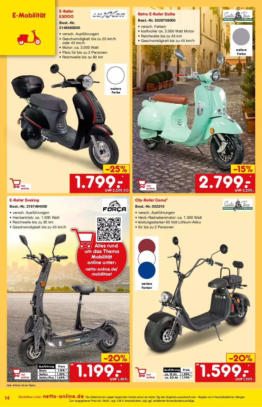 Aktueller Prospekt Netto Marken-Discount - Online-Angebote Mai - von 01.05 bis 27.05.2022 - strona 14 - produkty: akku, angebot, E-Mobilität, E-Roller, eis, kraft, ndk, reis, Roller, Ti, ZTE