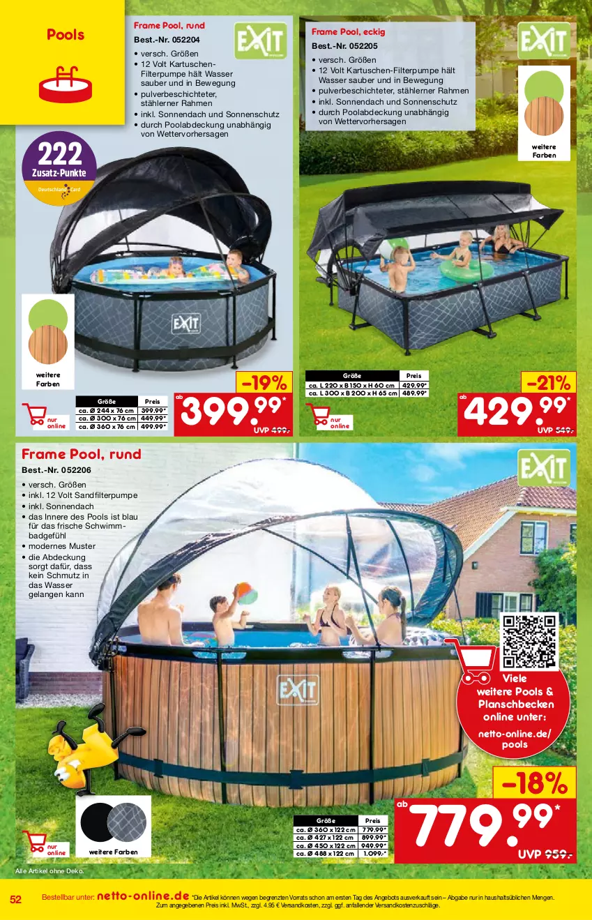 Aktueller Prospekt Netto Marken-Discount - Online-Angebote Mai - von 01.05 bis 27.05.2022 - strona 52 - produkty: angebot, Bad, eis, Elan, Mode, ndk, planschbecken, pool, reis, sonnenschutz, Ti, wasser, ZTE