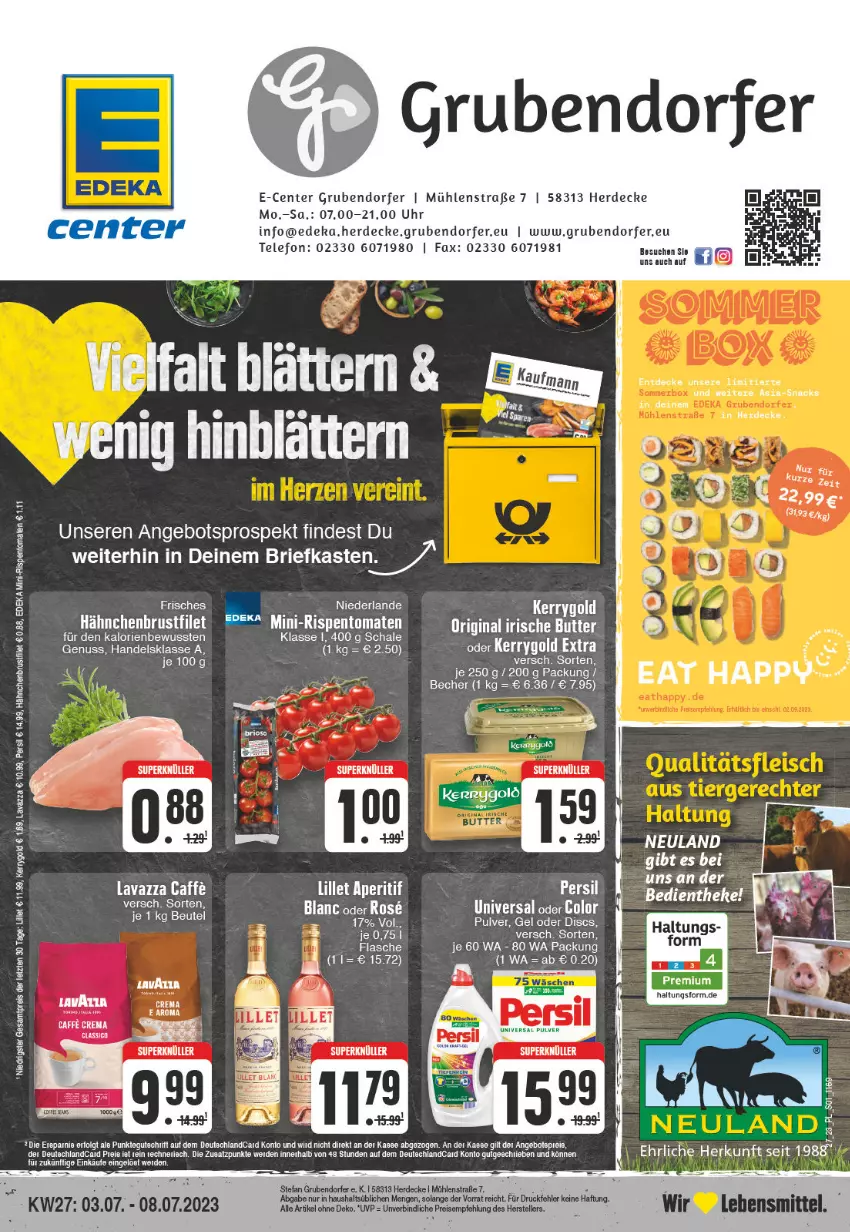 Aktueller Prospekt E Center - Angebote der Woche - von 26.06 bis 01.07.2023 - strona 1 - produkty: angebot, butter, caffe, decke, deka, deutschlandcard, eier, eis, elle, ente, erde, gin, irische butter, kerrygold, LG, Schal, Schale, snack, snacks, telefon, teller, Ti, uhr