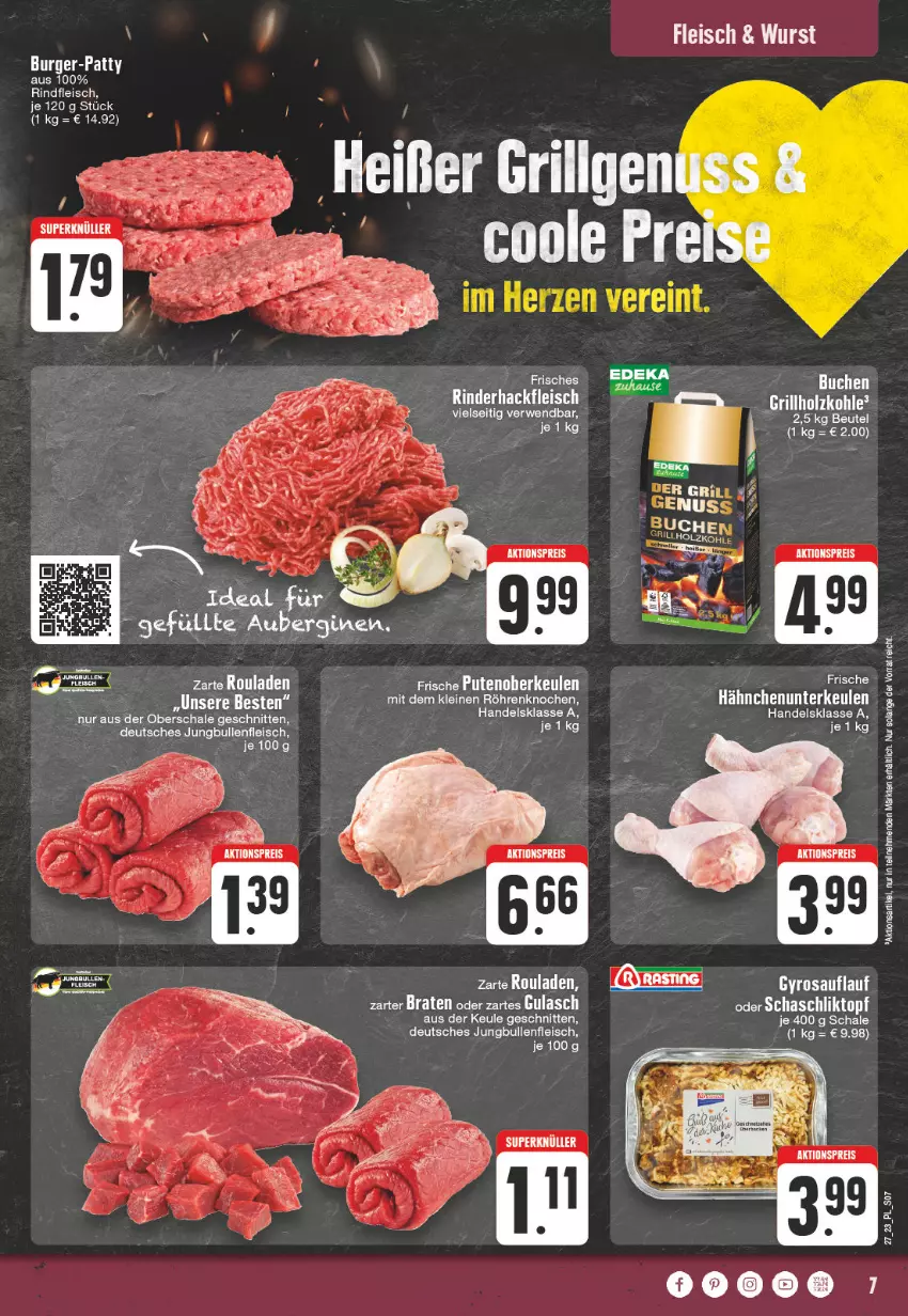 Aktueller Prospekt E Center - Angebote der Woche - von 26.06 bis 01.07.2023 - strona 7 - produkty: aktionspreis, asti, braten, buch, burger, eis, fleisch, gulasch, gyros, hackfleisch, Holz, holzkohle, jungbullen, leine, reis, rind, rinder, rinderhackfleisch, rindfleisch, rouladen, rwe, Schal, Schale, schnitten, Ti, topf, wurst