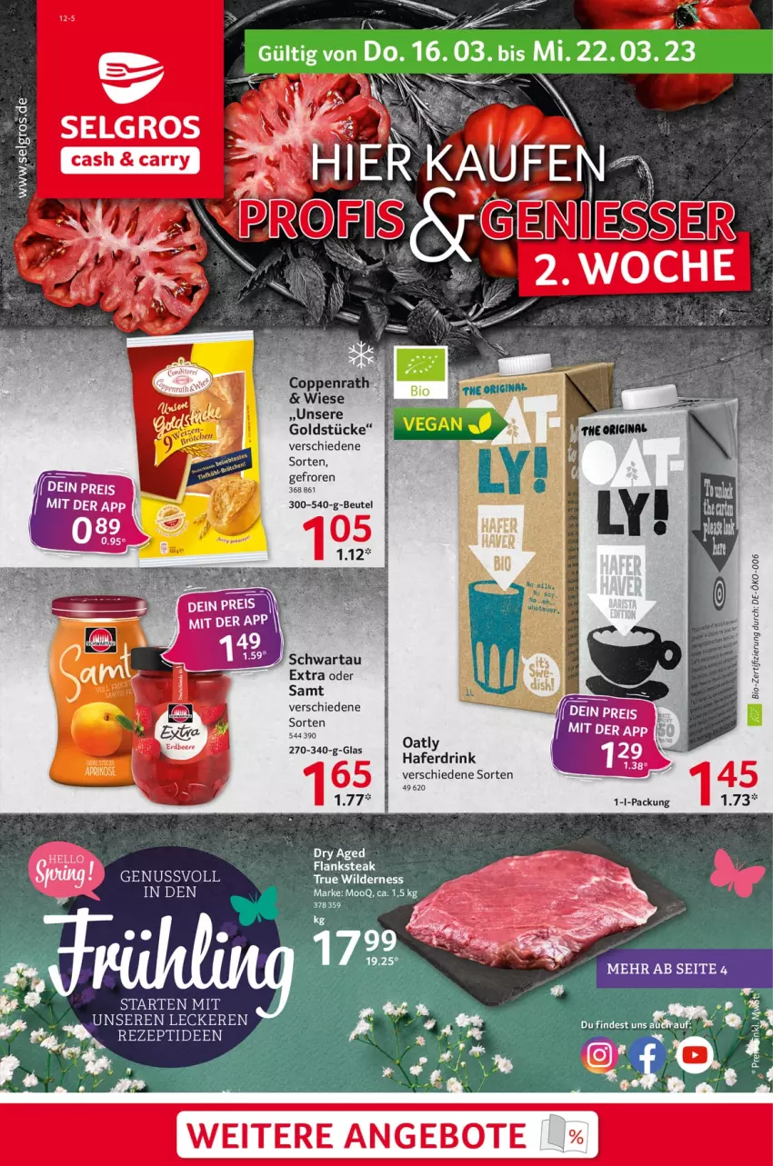 Aktueller Prospekt Selgros - Food - von 16.03 bis 22.03.2023 - strona 1 - produkty: angebot, angebote, bio, coppenrath, drink, eis, Goldstücke, hafer, Haferdrink, LG, nuss, reis, Schwartau, Ti