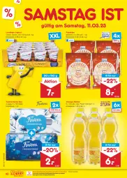 Gazetka promocyjna Netto Marken-Discount - Filial-Angebote - Gazetka - ważna od 11.03 do 11.03.2023 - strona 42 - produkty: bestpreis, eis, joghur, joghurt, Käse, landliebe, landliebe joghurt, ndk, Nektar, orange, orangen, pizza, reis, Tasche, taschen, taschentücher, Ti, tücher