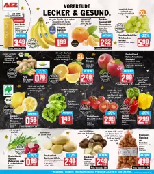 Gazetka promocyjna Aez - Prospekte - Gazetka - ważna od 21.12 do 21.12.2024 - strona 2 - produkty: aus dem kühlregal, banane, bananen, bio, braten, chiquita, clementinen, eis, flasche, fleisch, frucht, fruchtfleisch, glasflasche, grill, ilag, ingwer, kartoffel, kartoffeln, kühlregal, Lauchzwiebel, lauchzwiebeln, mac, natur, naturland, navelina, nuss, orange, orangen, paprika, Pink Lady, radieschen, Rauch, regal, reis, rwe, saft, salat, salatherzen, Schal, Schale, snack, speisekartoffeln, strauchtomaten, tafeltrauben, Ti, tisch, tomate, tomaten, trauben, true fruits, walnuss, zitrone, zitronen, ZTE, zucker, zwiebel, zwiebeln