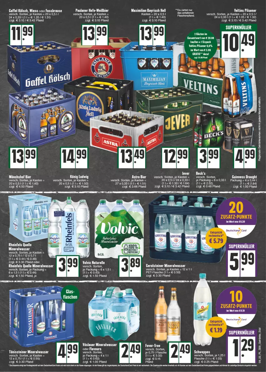 Aktueller Prospekt E Center - Angebote der Woche - von 21.02 bis 26.02.2022 - strona 9 - produkty: Alwa, angebot, angebotspreis, Astra, auer, beck's, bier, eis, elle, erde, flasche, gerolsteine, gerolsteiner, getränk, getränke, Guinness, Hefe, LG, mineralwasser, mönchshof, Paula, paulaner, pet-flasche, pils, pilsener, reis, rheinfels quelle, steiner, tee, Ti, Tiere, veltins, veltins pilsener, vöslauer, wasser