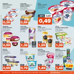 Gazetka promocyjna Real - Gazetka - ważna od 23.09 do 23.09.2023 - strona 7 - produkty: arla, arla skyr, Becher, butter, caffè latte, dessert, ehrmann, Ehrmann Grand Dessert, eis, emmi, exquisa, früchte, joghur, joghurt, kräuter, kräuter-butter, landliebe, landmilch, lätta, latte, margarine, meggle, milch, nestlé, oder kräuter, pudding, quark, reis, sahne, sahne joghurt, Skyr, Ti, zott, ZTE