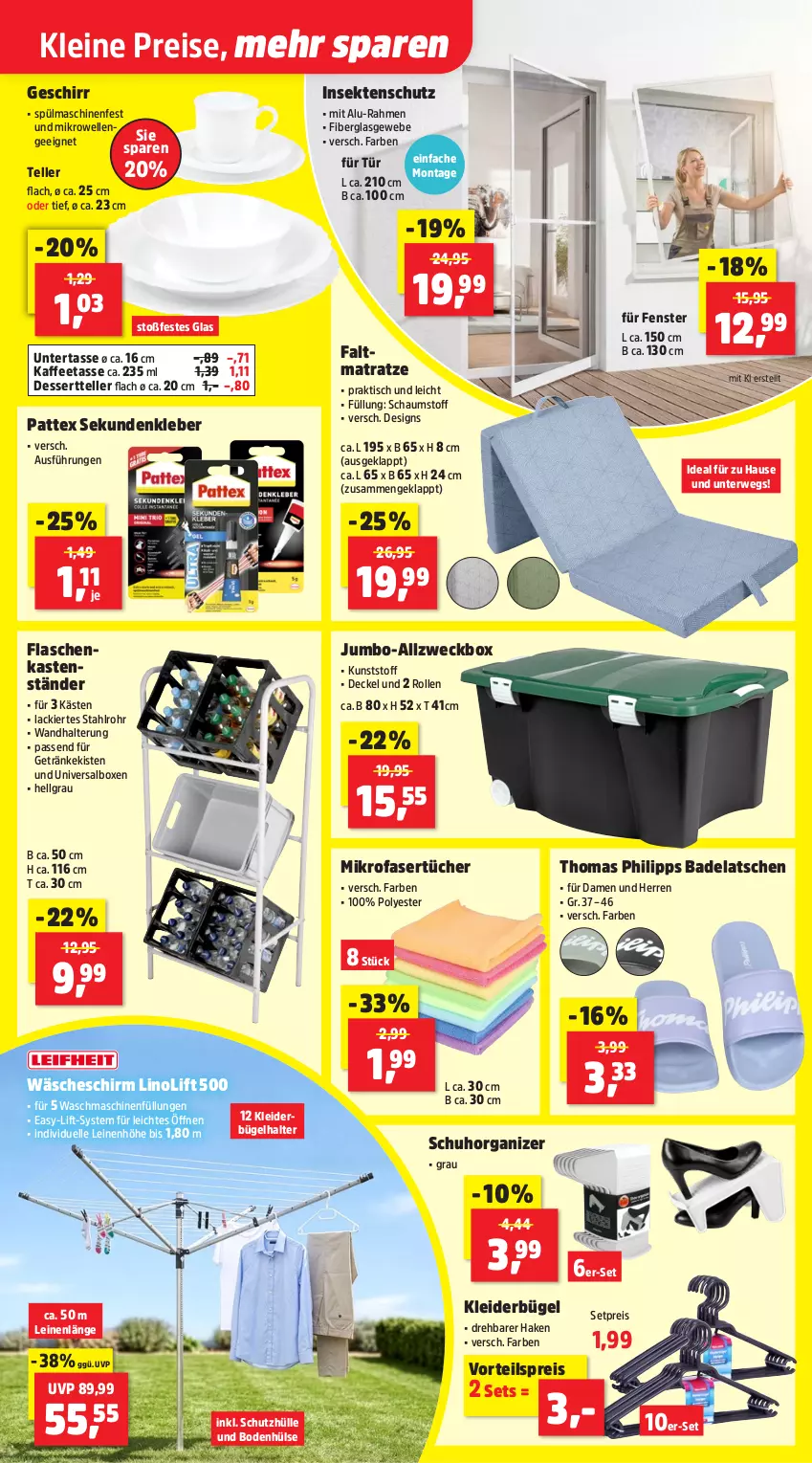Aktueller Prospekt Thomas Philipps - von 08.06 bis 13.06.2026 - strona 15 - produkty: Bad, bügel, decke, Deckel, dessert, Dessertteller, eis, elle, Faltmatratze, fenster, flasche, geschirr, getränk, getränke, insektenschutz, jumbo, kaffee, kleber, kleid, kleider, kleiderbügel, lack, leine, LG, matratze, mikrofaser, Mikrofasertücher, mikrowelle, pattex, reis, rwe, schutzhülle, sekt, spülmaschinen, tasse, teller, Ti, tisch, tücher, vorteilspreis, wandhalterung, wäscheschirm, waschmaschine, waschmaschinen, weck