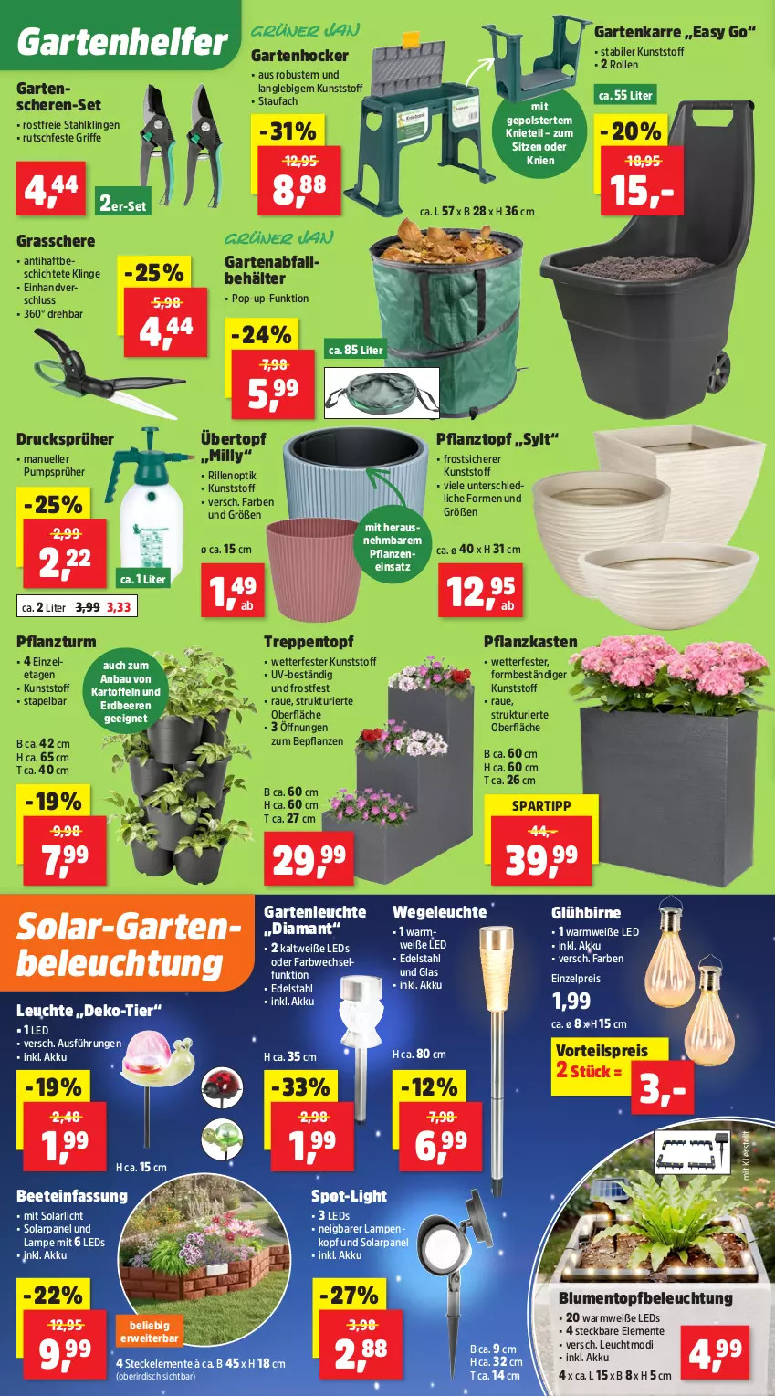 Aktueller Prospekt Thomas Philipps - von 08.06 bis 13.06.2026 - strona 4 - produkty: akku, Bau, beere, beeren, Behälter, beleuchtung, blume, blumen, edelstahl, eis, elle, ente, erdbeere, erdbeeren, Garten, Gartenschere, Grasschere, hocker, kartoffel, kartoffeln, Lampe, leds, Leuchte, pflanze, pflanzen, Pflanzkasten, Pflanztopf, reis, rwe, Schere, spartipp, Ti, topf, übertopf, vorteilspreis
