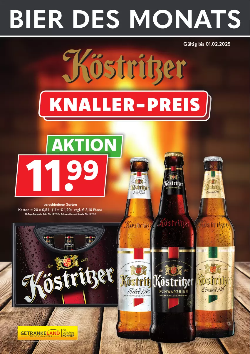 Aktueller Prospekt Getraenkeland - von 06.01 bis 01.02.2025 - strona 3 - produkty: bestpreis, bier, eis, Elan, getränk, getränke, pils, reis, Spezi, Ti