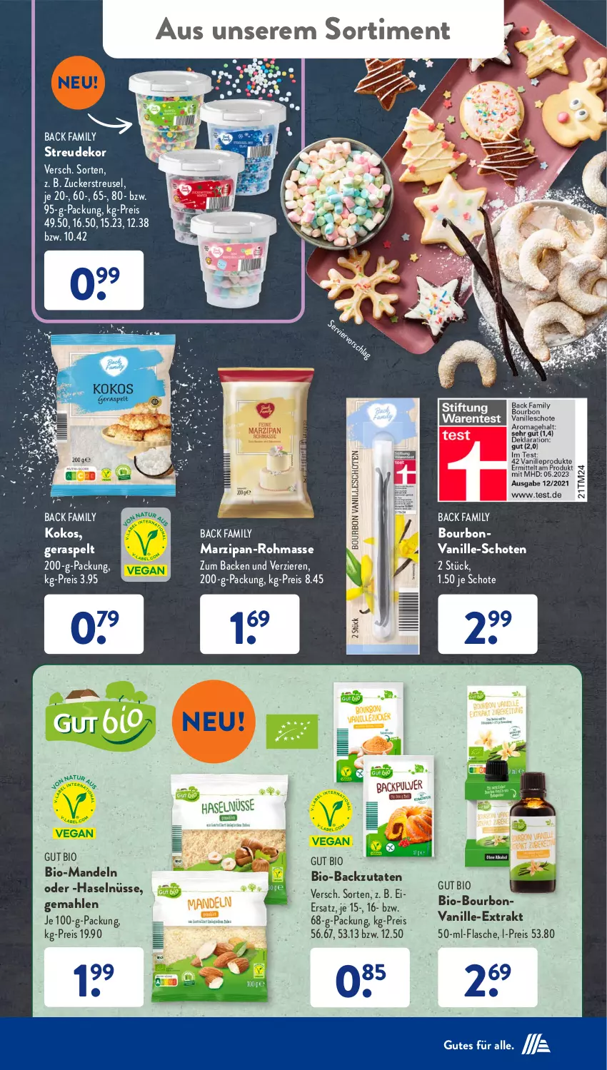 Aktueller Prospekt AldiSud - NÄCHSTE WOCHE - von 09.10 bis 14.10.2023 - strona 41 - produkty: bio, bourbon, bourbonvanille, eier, eis, flasche, kokos, mandel, mandeln, marzipan, reis, Ti, vanille, zucker