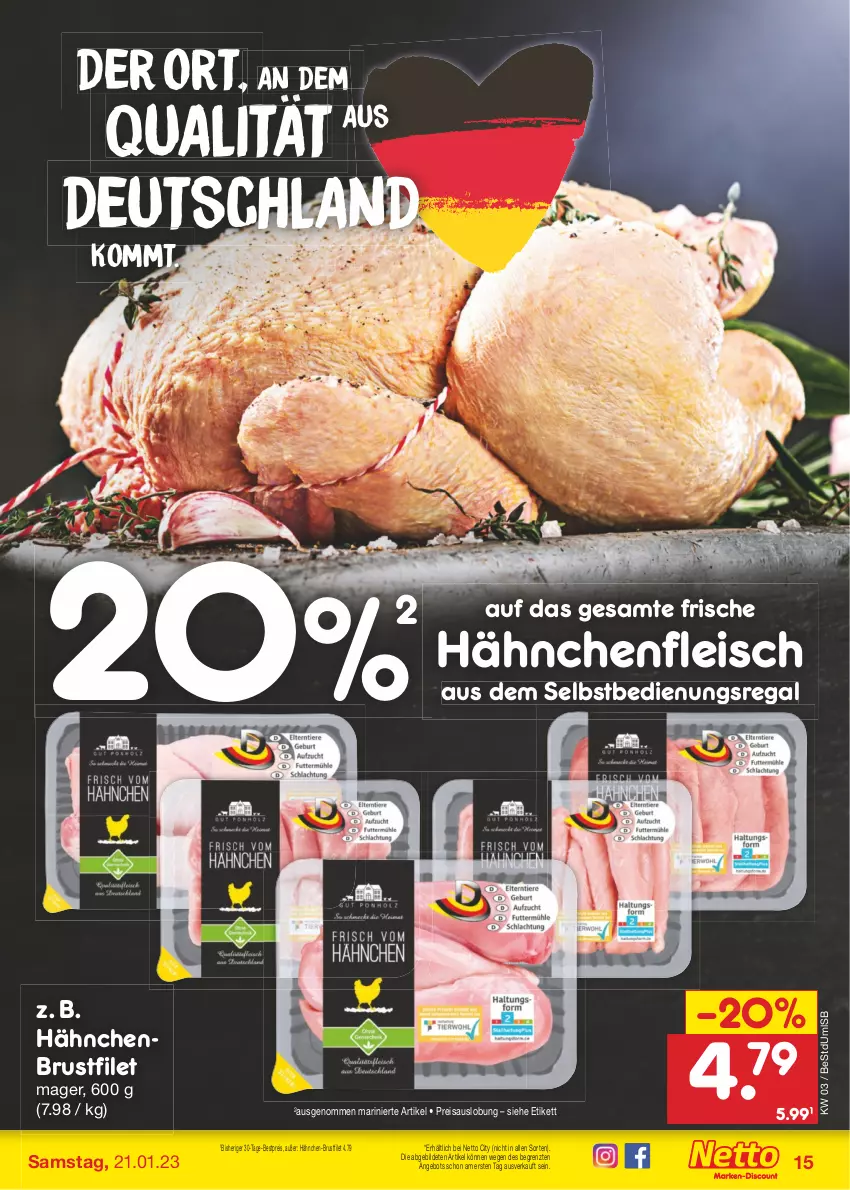 Aktueller Prospekt Netto Marken-Discount - Filial-Angebote - von 16.01 bis 21.01.2023 - strona 17 - produkty: angebot, bestpreis, brustfilet, Donut, donuts, eis, filet, fleisch, Frische Hähnchen, hähnchen-brustfilet, hähnchenbrust, hähnchenbrustfilet, Hähnchenfleisch, regal, reis, Ti, ZTE