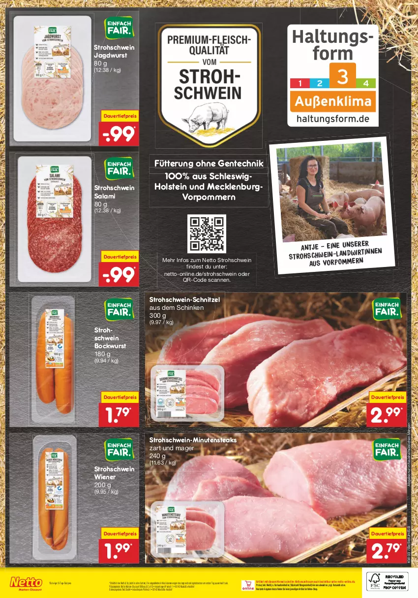 Aktueller Prospekt Netto Marken-Discount - Filial-Angebote - von 16.01 bis 21.01.2023 - strona 2 - produkty: angebot, angebote, auer, bestpreis, bockwurst, dauertiefpreis, discount, eis, ente, Holz, jagdwurst, marken-discount, minutensteaks, ndk, reis, salami, schinken, schnitzel, schwein, steak, steaks, Ti, tiefpreis, wein, wiener, wurst, ZTE