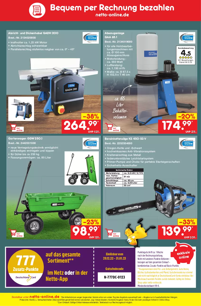 Aktueller Prospekt Netto Marken-Discount - Filial-Angebote - von 16.01 bis 21.01.2023 - strona 47 - produkty: angebot, Behälter, deutschlandcard, eis, Elan, erde, Garten, guthabenkarte, gutschein, gutscheine, Holz, Kette, kraft, milch, ndk, Rauch, reis, riegel, säge, Schal, telefon, Ti, ZTE