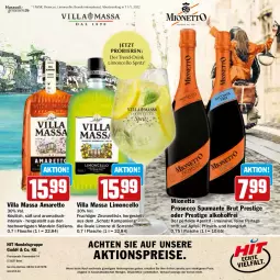 Gazetka promocyjna Hit - Grillbroschüre - Gazetka - ważna od 31.08 do 31.08.2024 - strona 24 - produkty: aktionspreis, alkohol, Amaretto, aperitif, apfel, brut, ecco, eis, flasche, frucht, honig, likör, limo, mandel, mandeln, mionetto, perla, pfirsich, prosecco, puma, reis, spumante, Ti, tisch