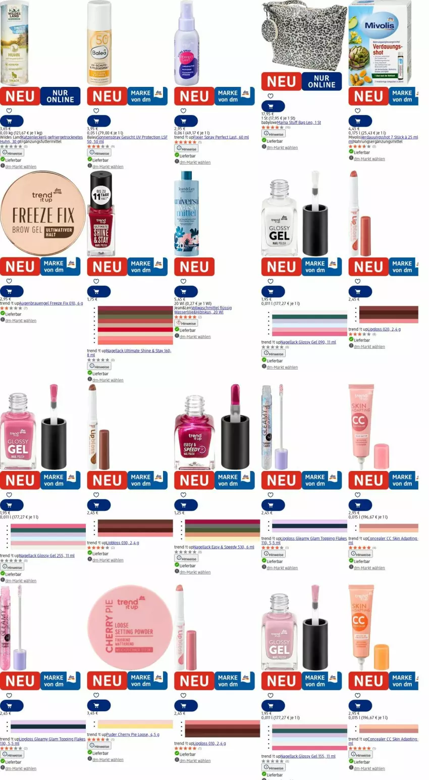 Aktueller Prospekt Dm Drogerie - Prospekte - von 21.07 bis 30.07.2025 - strona 10 - produkty: Babylove, bett, eier, eis, Engel, flakes, lack, Lipgloss, Loose, mam, Nagellack, ndk, spee, Ti, wasser, Wild