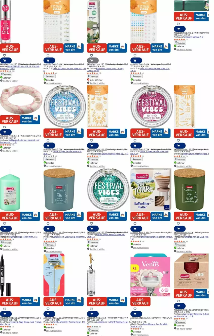 Aktueller Prospekt Dm Drogerie - Prospekte - von 21.07 bis 30.07.2025 - strona 16 - produkty: body, eis, elle, Eyeliner, grill, kaffee, kerze, kissen, merl, mint, natur, natura, Profissimo, Rasierklinge, rasierklingen, reis, sim, sitzkissen, thermometer, Ti, topper, venus
