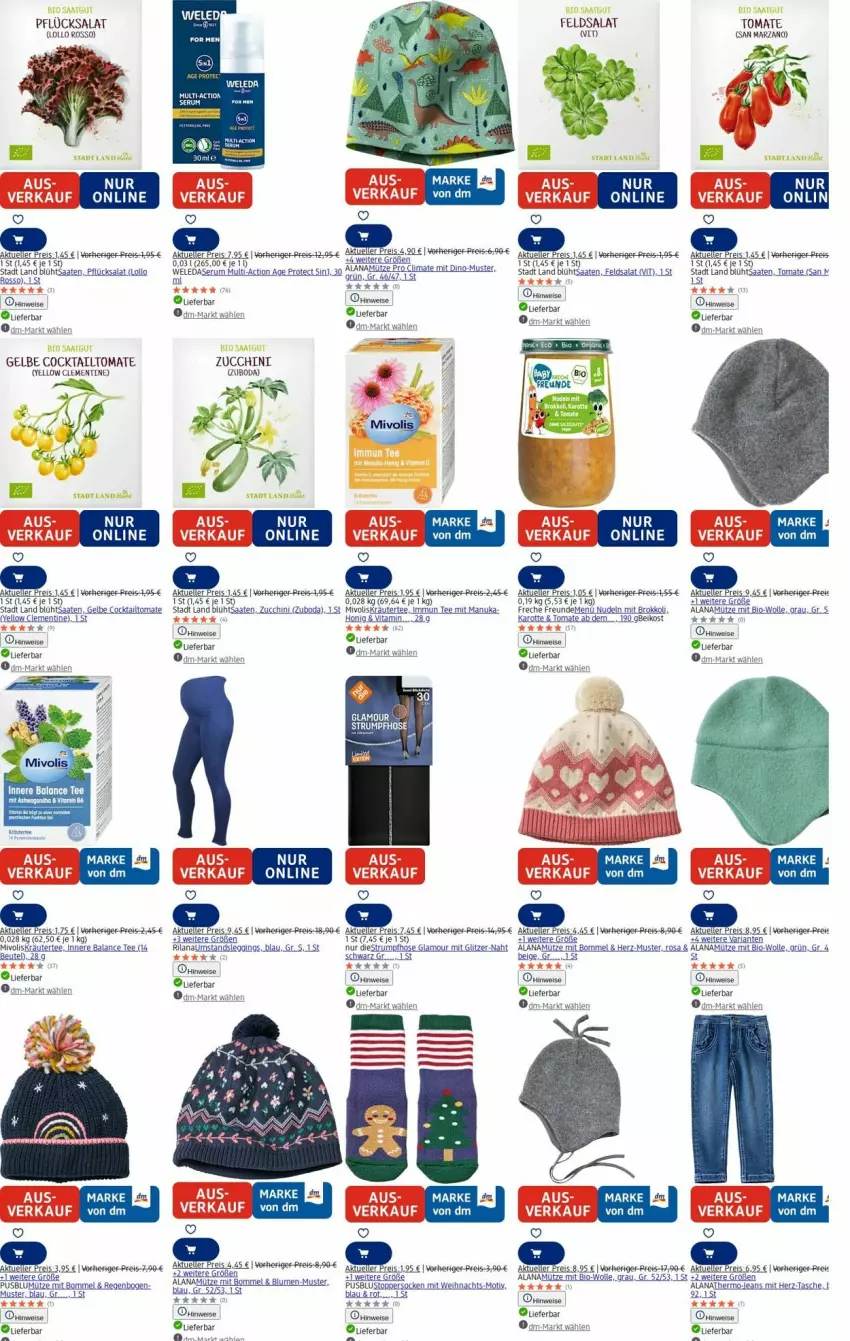 Aktueller Prospekt Dm Drogerie - Prospekte - von 21.07 bis 30.07.2025 - strona 18 - produkty: beutel, bio, blume, blumen, brokkoli, cocktail, eis, elle, feldsalat, freche freunde, gin, honig, hose, jeans, kräuter, leggings, Mütze, nudel, nudeln, nuk, reis, Ria, rum, sac, salat, Serum, Strumpfhose, Tasche, tee, Ti, tomate, topper, usb, vita, weleda, wolle, zucchini