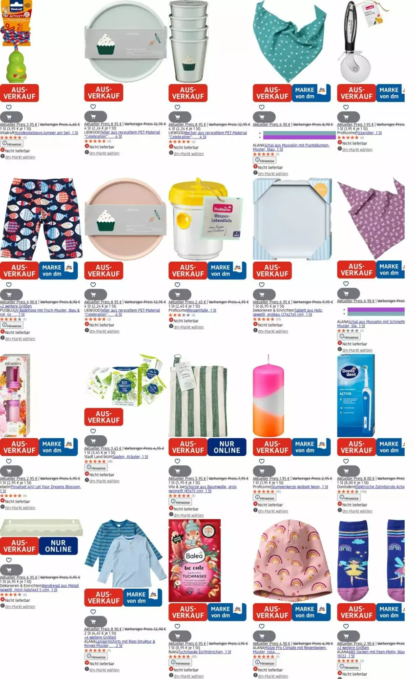 Aktueller Prospekt Dm Drogerie - Prospekte - von 21.07 bis 30.07.2025 - strona 23 - produkty: Bad, Badehose, Becher, blume, blumen, deit, dip, eis, elle, ente, fisch, Holz, hörnchen, hose, kerze, kraft, kräuter, Langarmshirt, Maske, Mett, mint, pizza, Profissimo, Rana, regal, reis, Ria, Roller, Schal, shirt, shirts, sim, socken, spielzeug, tablet, tablett, tee, teller, Ti, tuc, tuchmaske, usb, vita, vitakraft, wandregal