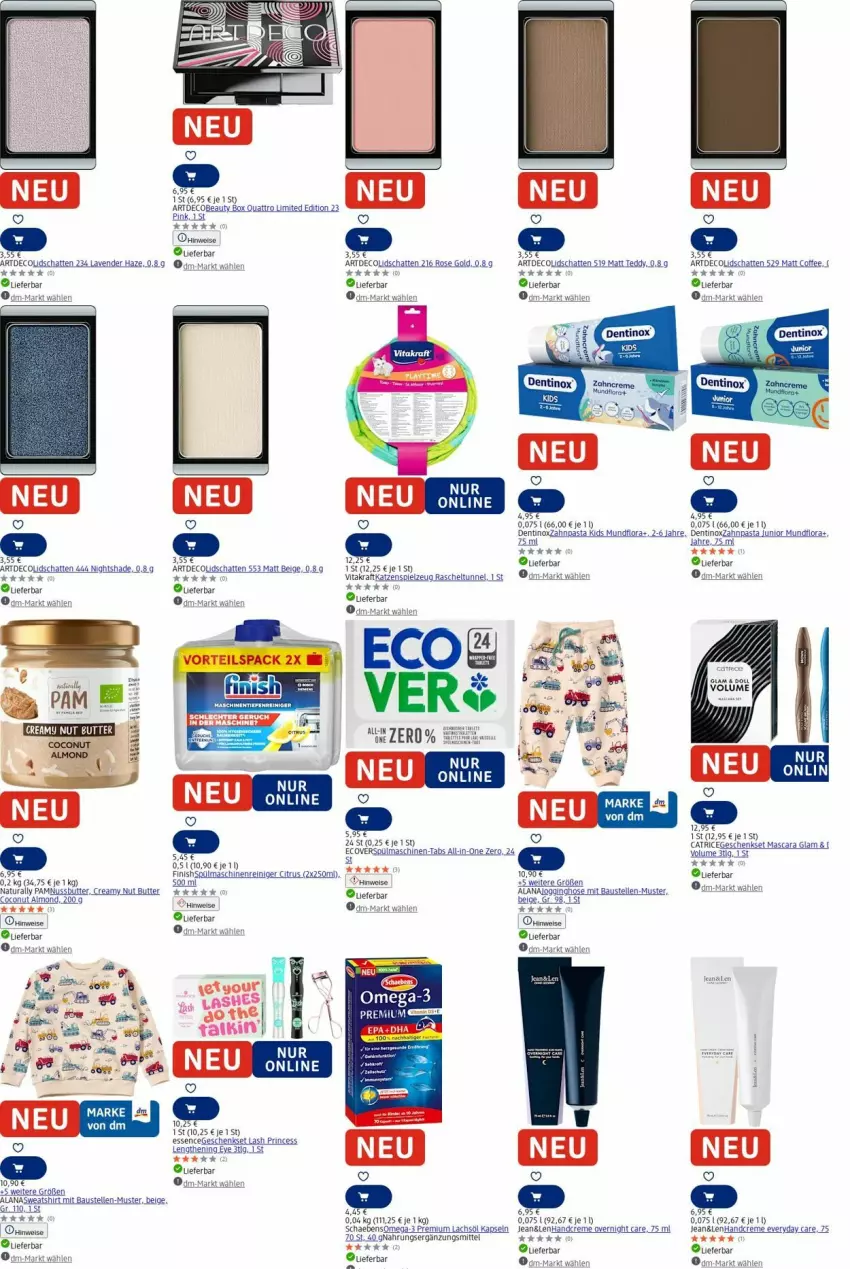 Aktueller Prospekt Dm Drogerie - Prospekte - von 21.07 bis 30.07.2025 - strona 3 - produkty: aust, Bau, butter, citrus, coconut, creme, Dentinox, eis, elle, Finish, geschenkset, gin, handcreme, hose, Jogginghose, kraft, LG, maschinenreiniger, natur, natura, nuss, pasta, reiniger, Schaebens, shirt, spielzeug, spülmaschinen, Sweatshirt, tee, Ti, uhr, vita, vitakraft, zahnpasta