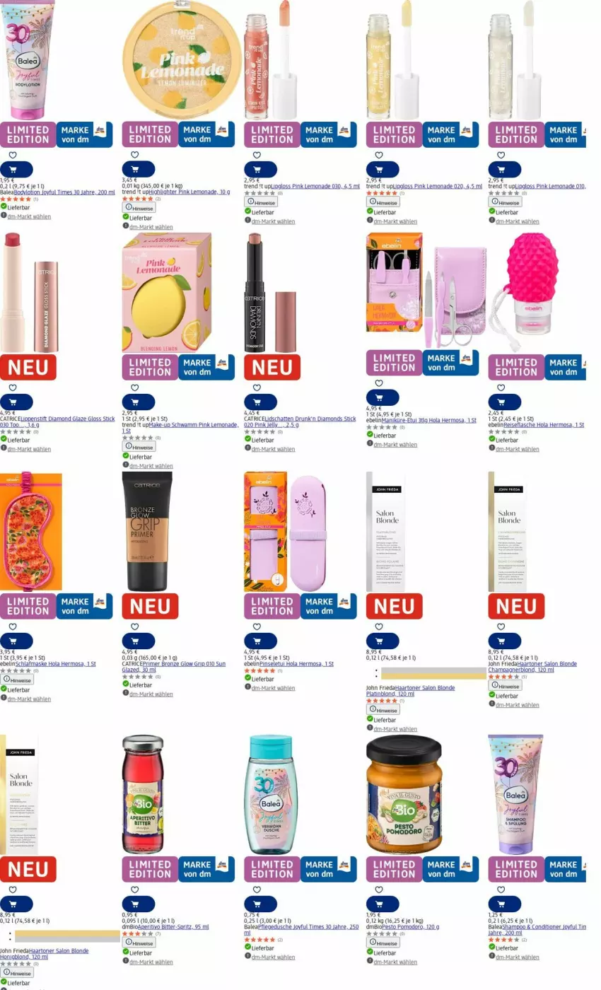 Aktueller Prospekt Dm Drogerie - Prospekte - von 21.07 bis 30.07.2025 - strona 8 - produkty: bett, bio, body, bodylotion, champagne, champagner, eis, flasche, honig, lemonade, LG, Lipgloss, Lippenstift, Lotion, Make-up, Maske, pesto, Pinsel, reis, schwamm, Ti, Toner