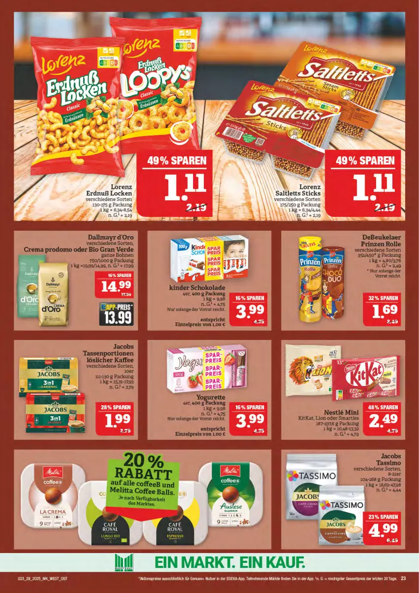 Aktueller Prospekt Marktkauf - Prospekt - von 06.07 bis 12.07.2025 - strona 23 - produkty: aktionspreis, deka, eis, lorenz, nuss, reis, saltletts, sim, tassimo, Ti, ZTE