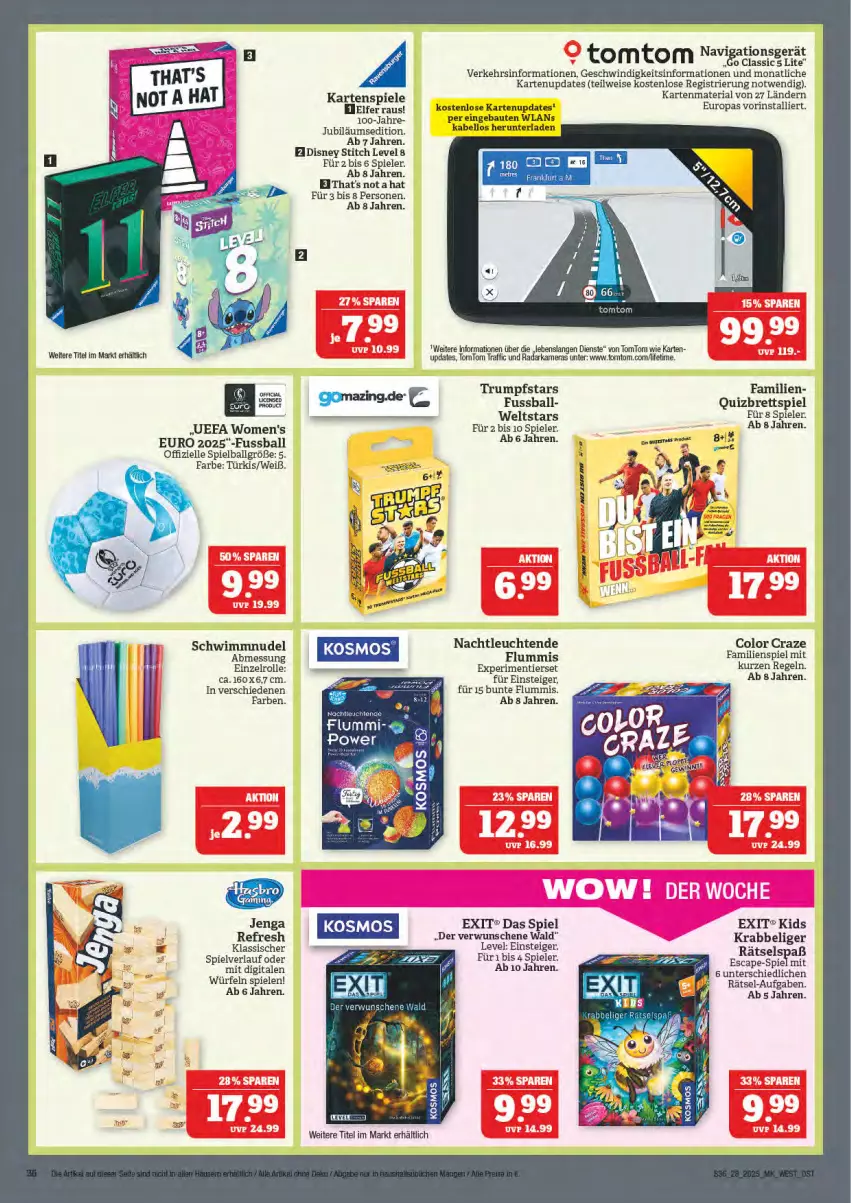Aktueller Prospekt Marktkauf - Prospekt - von 06.07 bis 12.07.2025 - strona 36 - produkty: ball, Bau, Cap, disney, eis, elle, Familienspiel, Jubiläums, kamera, Kameras, Kartenspiel, Leuchte, leuchten, LG, navigationsgerät, nudel, Ria, rum, Schwimmnudel, Spiele, Ti, tomtom, würfel