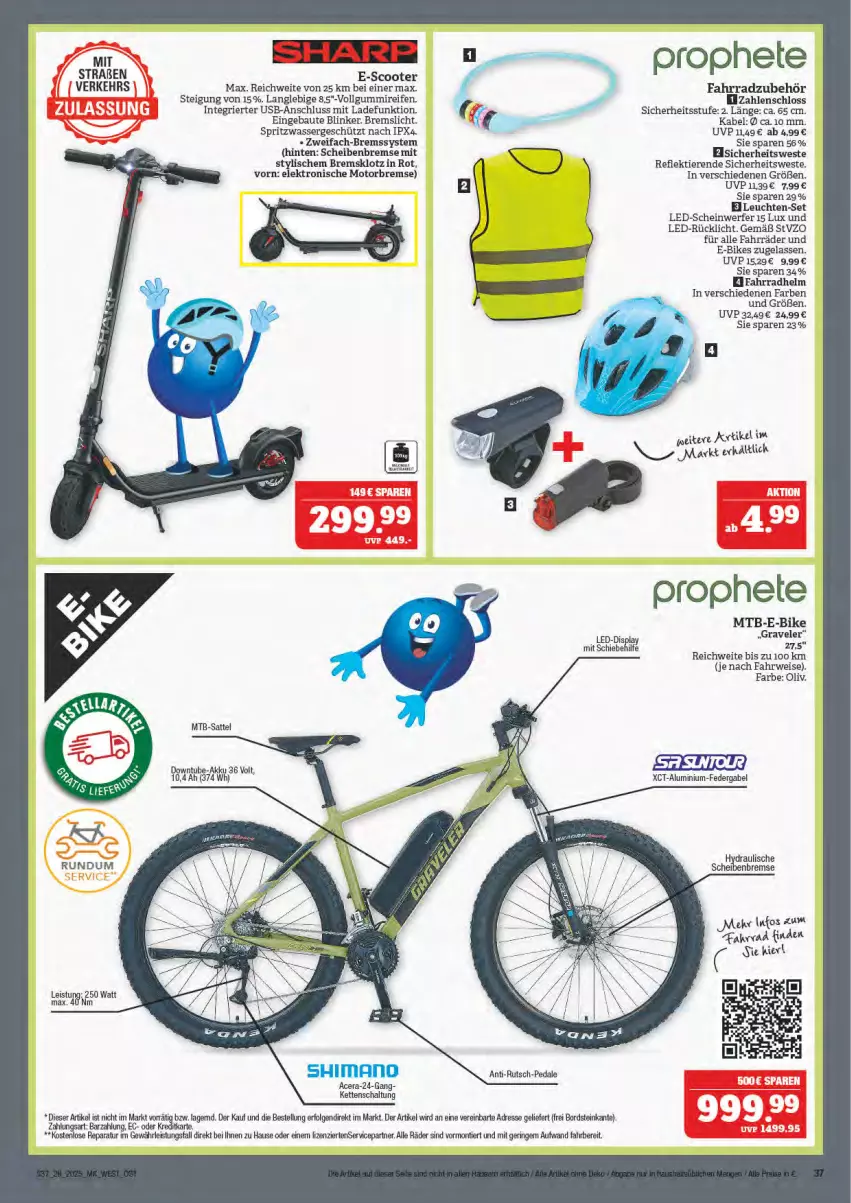 Aktueller Prospekt Marktkauf - Prospekt - von 06.07 bis 12.07.2025 - strona 37 - produkty: acer, akku, Bau, E-Bike, E-Bikes, eis, Elektro, elle, ente, Fahrrad, fahrradhelm, gabel, hero, Kette, Leuchte, leuchten, LG, reifen, ring, rücklicht, rwe, sattel, Schal, scooter, Ti, Tiere, usb, wasser, Weste