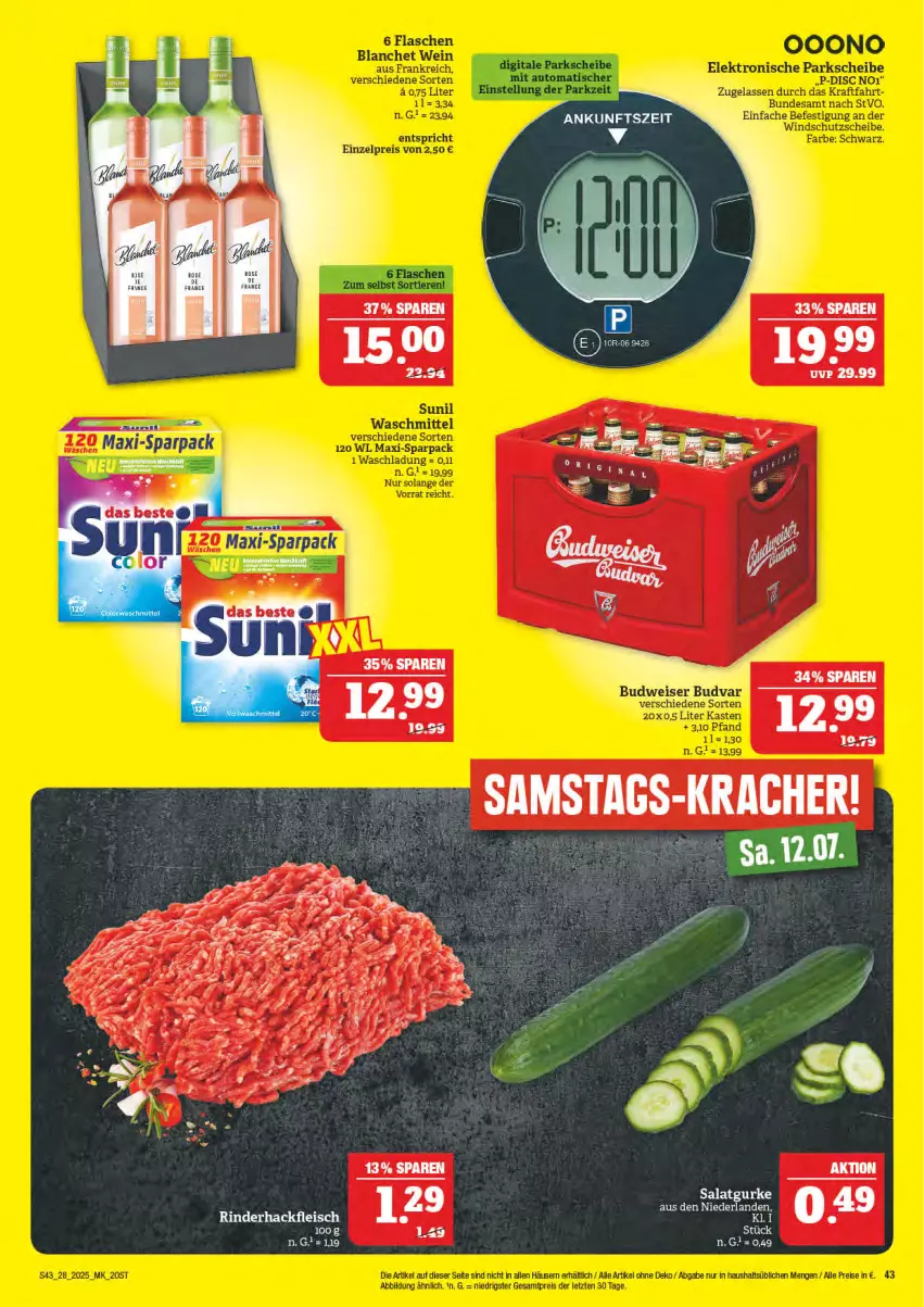 Aktueller Prospekt Marktkauf - Prospekt - von 06.07 bis 12.07.2025 - strona 43 - produkty: eis, fleisch, gurke, hackfleisch, rind, rinder, rinderhackfleisch, salat, Salatgurke