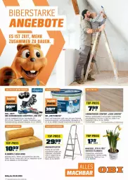 Gazetka promocyjna Obi - Prospekte - Gazetka - ważna od 29.02 do 29.02.2024 - strona 1 - produkty: Bau, Brei, Cien, decke, eimer, eis, Gehrungssäge, kraft, laminat, laminatboden, landhausdiele, LG, Mode, reis, säge, Schal, Ti, tisch, top-preis, topf, wolle, Yo, ZTE