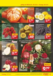 Gazetka promocyjna Netto Marken-Discount - Filial Angebote - Gazetka - ważna od 24.12 do 24.12.2021 - strona 33 - produkty: angebot, asti, beere, beeren, beutel, Birnen, erdbeere, erdbeeren, kiwi, Kiwi Gold, Kugel, LG, mandarine, mandarinen, Schal, Schale, Ti, trauben, zitrone, zitronen, ZTE