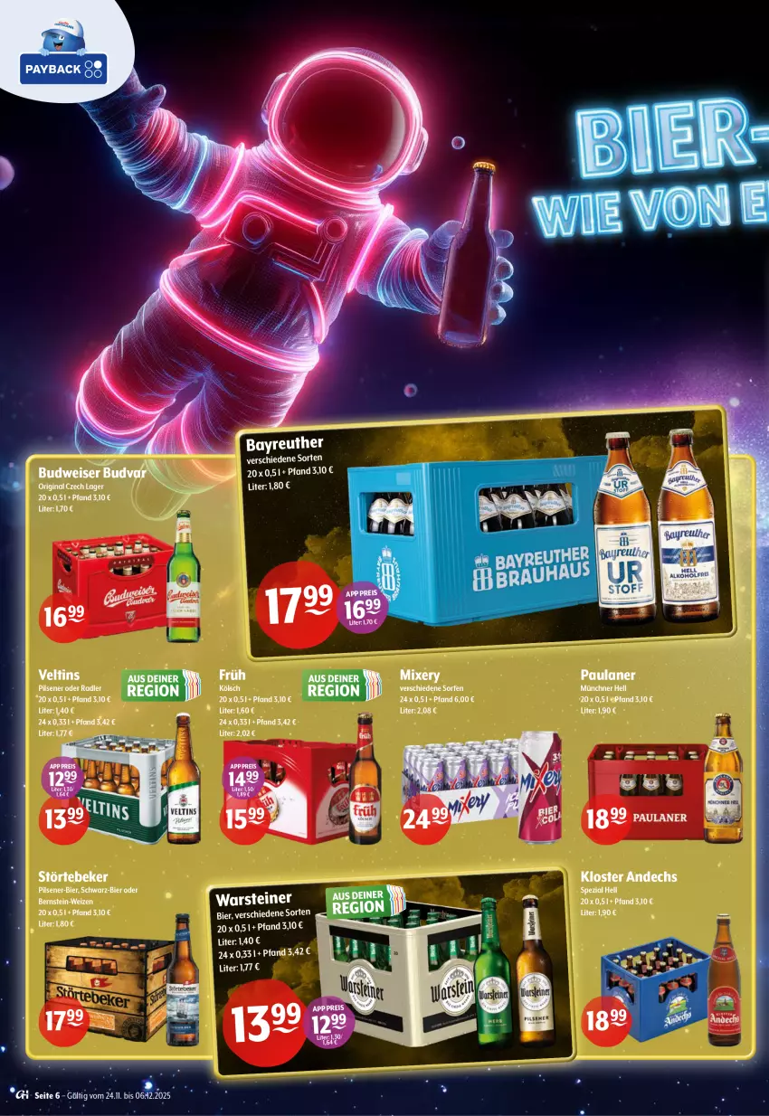 Aktueller Prospekt Getraenke Hoffmann - Prospekte - von 24.11 bis 06.12.2025 - strona 6 - produkty: bier, budweiser, eis, Paula, paulaner, pils, pilsener, störtebeker, Ti
