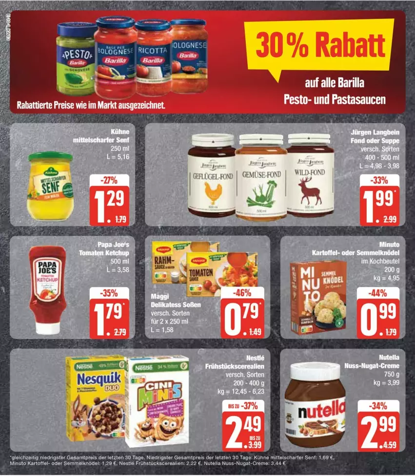 Aktueller Prospekt Edeka - Prospekte - von 25.03 bis 30.03.2024 - strona 18 - produkty: Dior, eier, eis, Kühne, nutella, pasta, reis, sauce, saucen, senf, ZTE