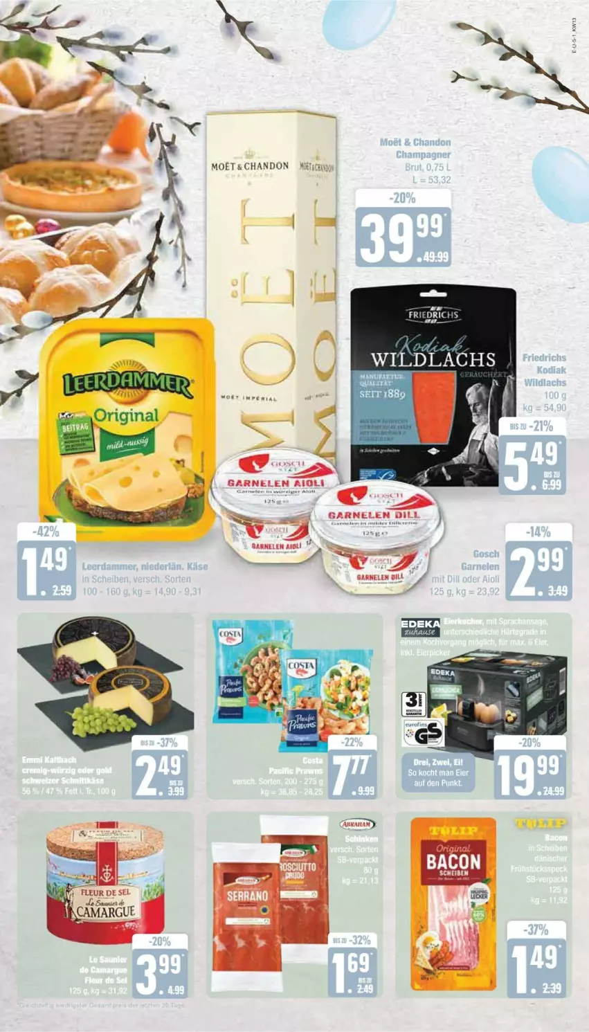 Aktueller Prospekt Edeka - Prospekte - von 25.03 bis 30.03.2024 - strona 5 - produkty: garnelen, lachs, moet, Ti, Wild, wildlachs