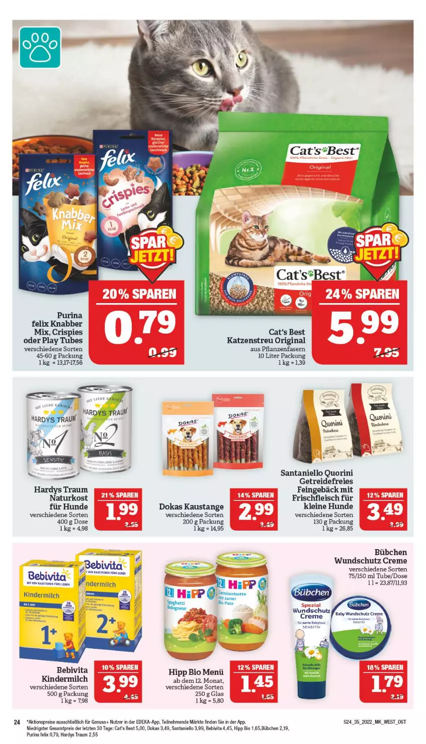 Aktueller Prospekt Marktkauf - Prospekt - von 28.08 bis 03.09.2022 - strona 28 - produkty: aktionspreis, aust, Bau, bebivita, bio, bübchen, creme, deka, eis, felix, fleisch, gin, hipp, Katzenstreu, Kinder, kindermilch, leine, milch, natur, nuss, pflanze, pflanzen, purina, reis, Spezi, Ti, vita, ZTE