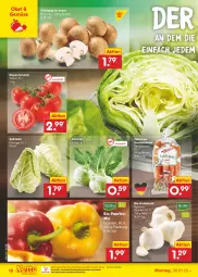 Gazetka promocyjna Netto Marken-Discount - Filial-Angebote - Gazetka - ważna od 04.02 do 04.02.2023 - strona 10 - produkty: asti, bestpreis, beutel, bio, Bio-Paprika, braun, champignon, eis, knoblauch, kohlrabi, möhren, ndk, obst, paprika, reis, rispentomaten, Schal, Schale, snack, spitzkohl, Ti, tomate, tomaten